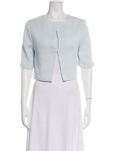 Pre-owned Staud Three-quarter Sleeve Top In Blue