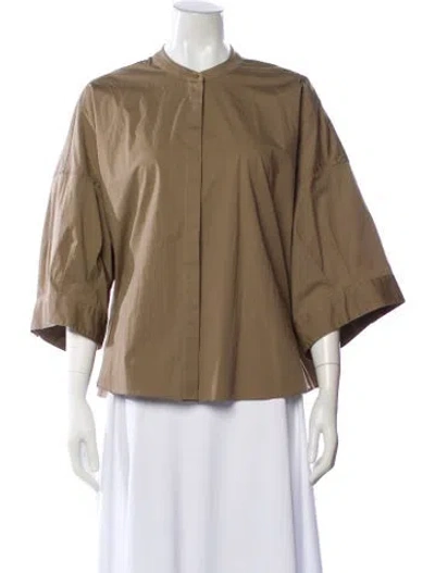Pre-owned Staud Three-quarter Sleeve Top In Neutral