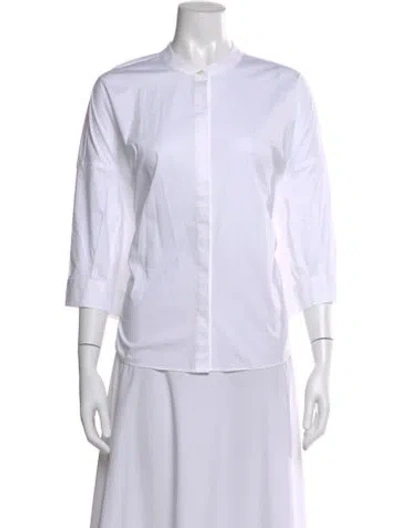 Pre-owned Staud Three-quarter Sleeve Top In White