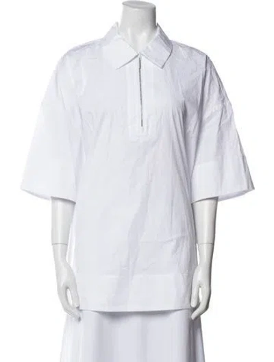 Pre-owned Staud Three-quarter Sleeve Tunic W/ Tags In White