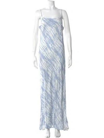 Pre-owned Staud Tie-dye Print Long Dress In Multi