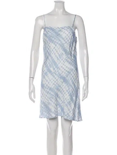 Pre-owned Staud Tie-dye Print Mini Dress In Blue