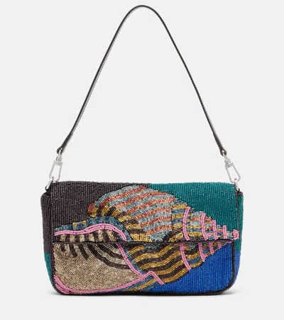 Staud Timmy Convertible Shoulder Bag Conch Shell In Blue