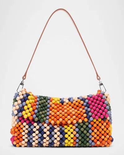 STAUD TIMMY BEADED SHOULDER BAG