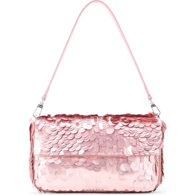 Staud Timmy Beaded Shoulder Bag In Pink
