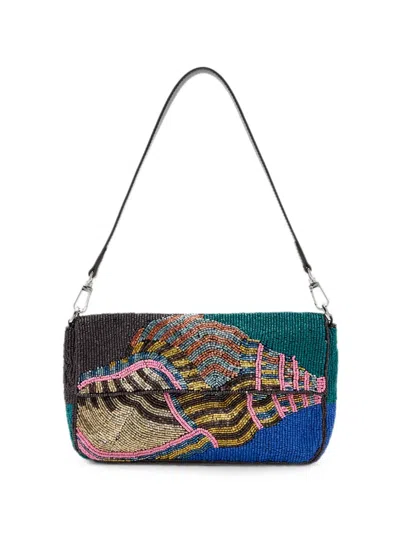 Staud Timmy Bead-embellished Shell-motif Shoulder Bag In Multi