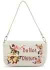 Staud Timmy Embroidered Beaded Shoulder Bag In White