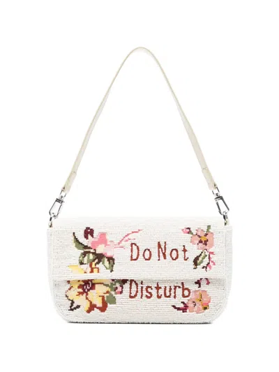 Staud Timmy Floral Beaded Shoulder Bag In White