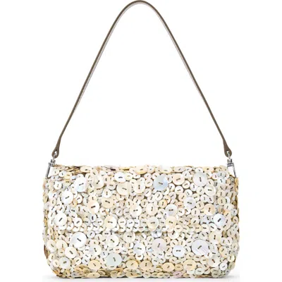 Staud Timmy Sequin Convertible Shoulder Bag In Purple