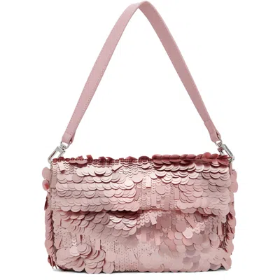 Staud Timmy Sequin Embellished Shoulder Bag In Pink