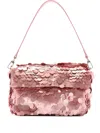 Staud Timmy Sequin Embellished Shoulder Bag In Pink