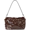 Staud Timmy Sequin Shoulder Bag In Cacao