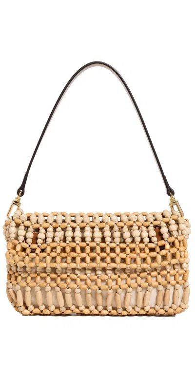 Staud Timmy Shoulder Bag Natural Wood Beads