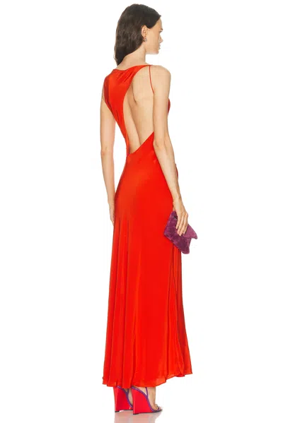 Staud Toluca Silk Dress In Red