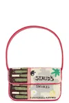 Staud Tommy Beaded Embroidered Satin Shoulder Bag In Multi