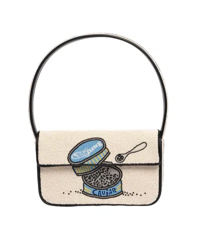 Staud Tommy Beaded Bag Caviar Dreams In Neutral