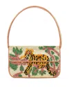 Staud Tommy Beaded Flap Shoulder Bag In Jungle Leopard