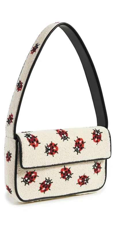 Staud Tommy Beaded Bag Lady Bug In White