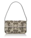 Staud Tommy Beaded Shoulder Bag In Silver Garden Party