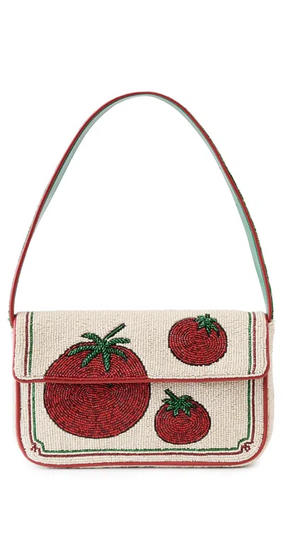 Staud Tommy Beaded Bag Tomato