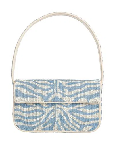 Staud Tommy Beaded Bag Woman Handbag Blue Size - Rayon, Glass, Polyurethane