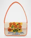 Staud Tommy Beaded Flap Shoulder Bag In California Poppy