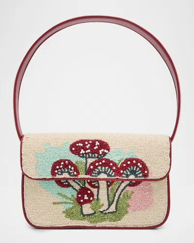 Staud Tommy Beaded Rayon Shoulder Bag In Multi