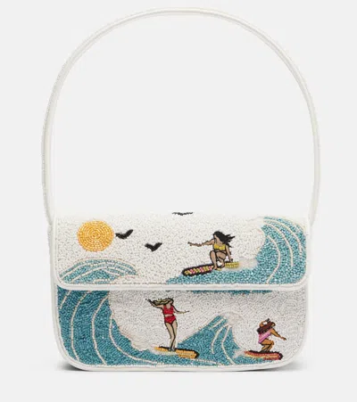 Staud Tommy Beaded Sequined Shoulder Bag In Multi