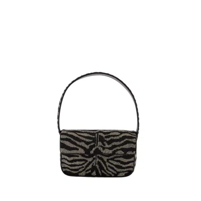 Staud Tommy Beaded Shoulder Bag - Synthetic Leather - Black In White