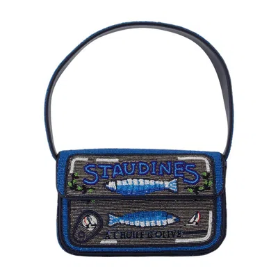 Staud Tommy Beaded Shoulder Bag In Blue