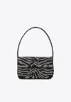 Staud Tommy Beaded Shoulder Bag In Black