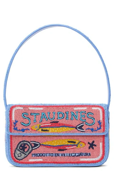 Staud Tommy Beaded Shoulder Bag In Blue