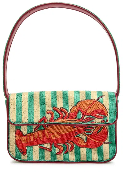 Staud Tommy Beaded Shoulder Bag In Green
