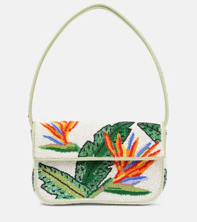 Staud Tommy Beaded Shoulder Bag In Multicoloured