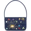 Staud Tommy Beaded Shoulder Bag In Navy Celestial