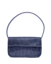 Staud Tommy Beaded Shoulder Bag In Navy/silver