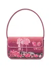 Staud Womens Tommy California Clouds Beaded Handbag In Red