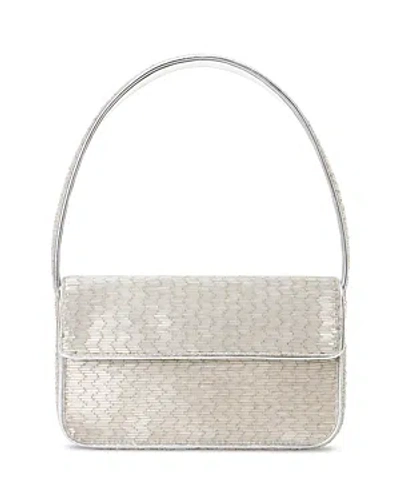 Staud Tommy Beaded Shoulder Bag In Silver