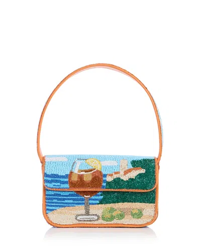 Staud Tommy Beaded Shoulder Bag Sunset Spritz In Multi