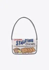 Staud Tommy Beaded Stautines Shoulder Bag In White