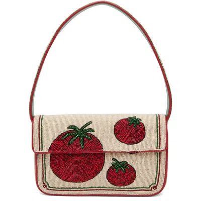 Staud Tommy Beaded-tomato Shoulder Bag In Multi