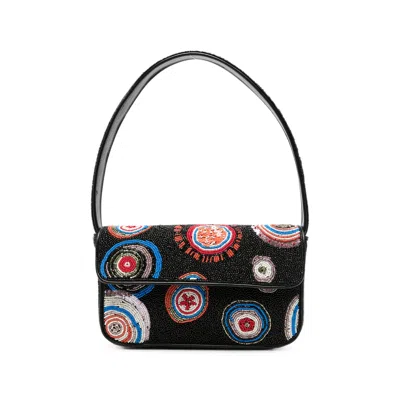 Staud Tommy Bead-embellished Shoulder Bag In Black