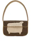 Staud Tommy Dolly Beaded Shoulder Bag In Brown