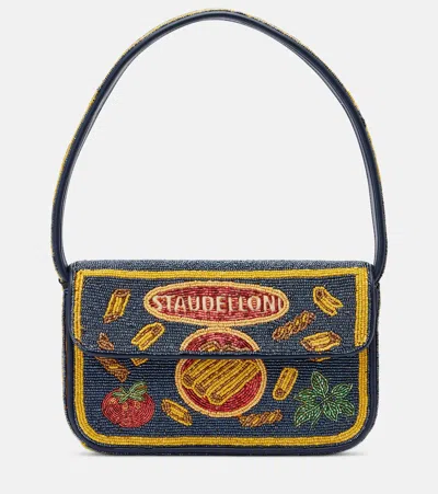 Staud Tommy Small Beaded Shoulder Bag In Multi