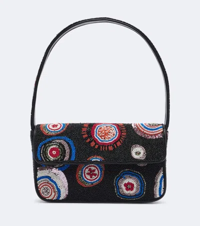 Staud Tommy Small Beaded Shoulder Bag In Multicoloured