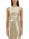 Staud Sequin-detail Eton Mini Dress In Beige
