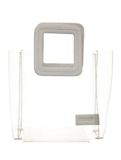 Pre-owned Staud Top Handle Bag In Clear/white