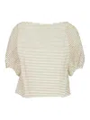 Staud Didi Cotton Popeline Micro Stripes Top Tops Multicolor In White