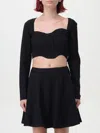 Staud Logo Jersey Crop Top With Dart Detailing In Schwarz