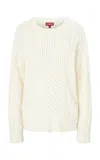 STAUD TRACY CABLE-KNIT COTTON-BLEND SWEATER